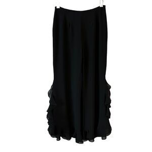 Vintage JR Nights cropped dress pants w/ruffled side slit